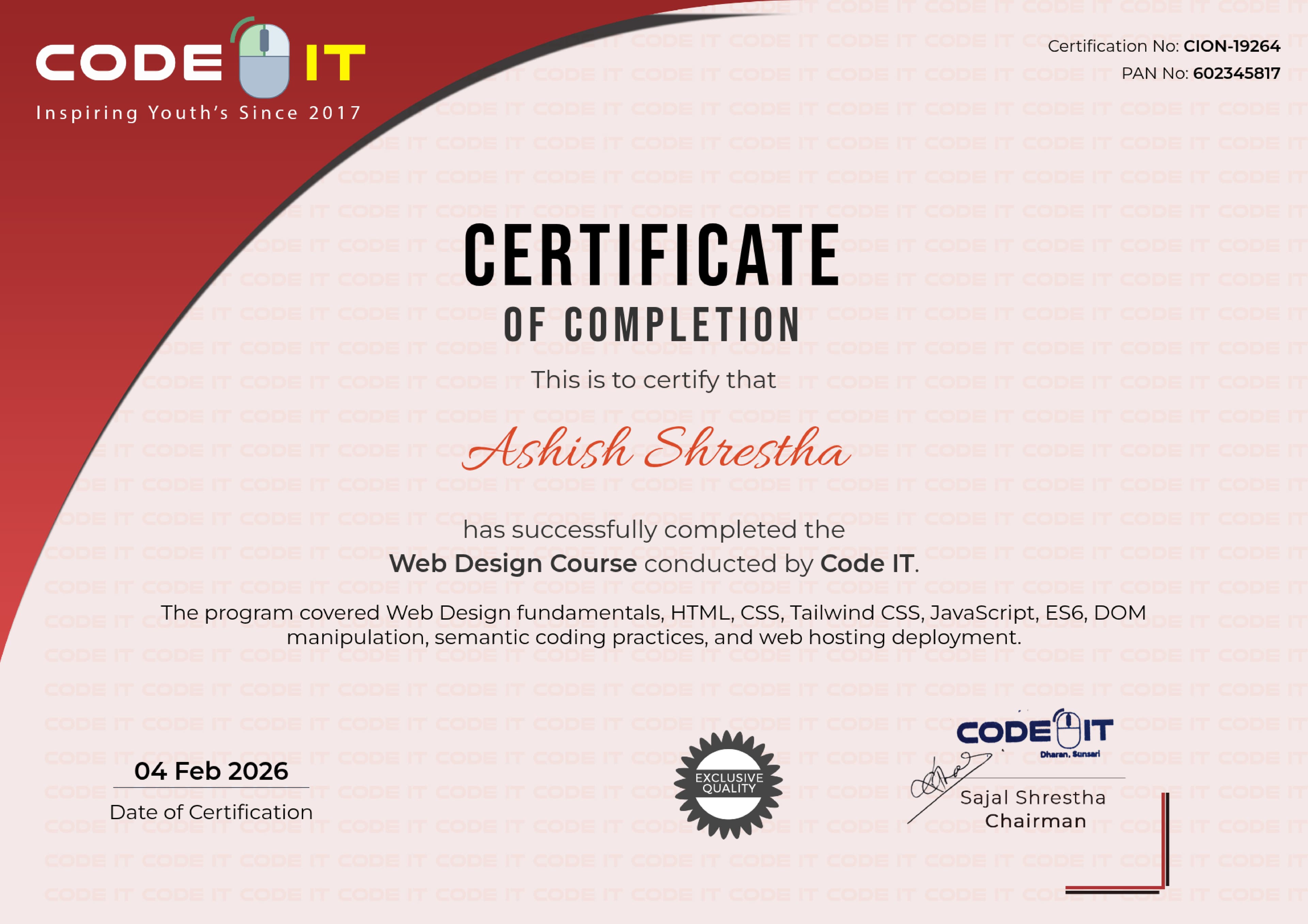 Professional Certificate